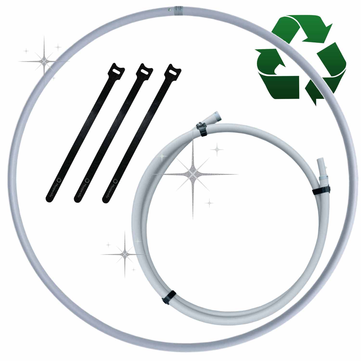 Ecorella® KIDS BRILLIANTSILBER - der erste Hula Hoop aus 100% Recycling Tubing Ecorella® KIDS BRILLIANTSILBER - der erste Hula Hoop aus 100% Recycling Tubing